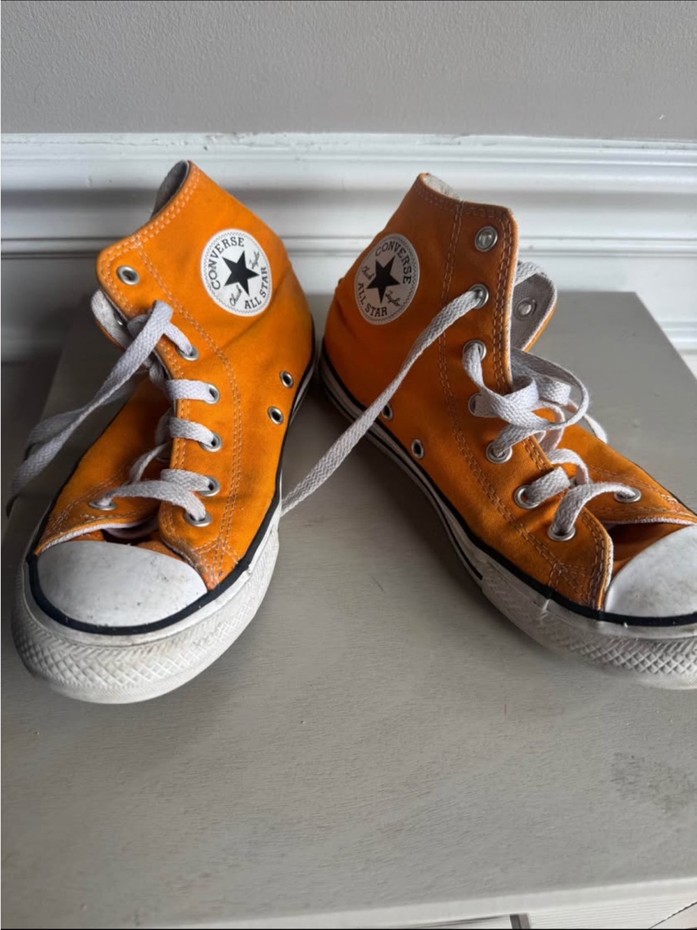 Converse Kids Orange High-Top Sneakers with White Accents